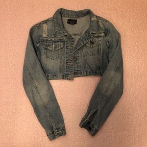 Rue 21 Light Wash Ripped Denim Jacket